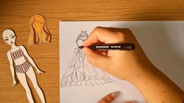 Drawing Paper Doll Outfit Everyday For 30 Days / DAY 1 OUTFIT #papercraft #diy #paperdolls #barbie смотреть онлайн