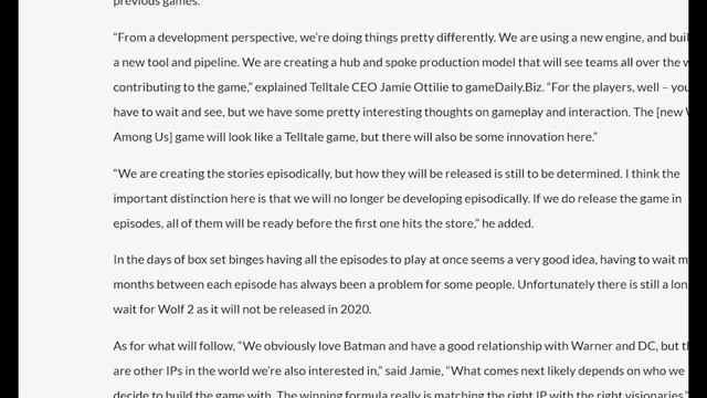 The Wolf Among Us 2 Being Started From SCRATCH! Telltale Games Interview смотреть онлайн