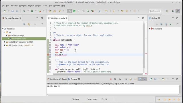 Variables and Types (using Scala) смотреть онлайн