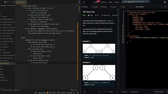Same Tree - Leetcode 100 - Java смотреть онлайн