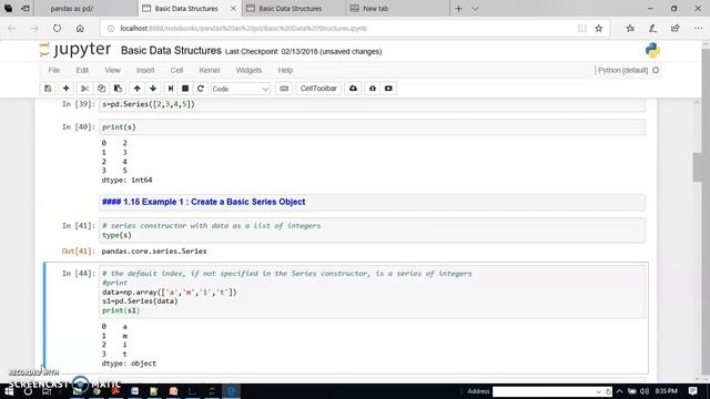 Create a Series object in Pandas смотреть онлайн