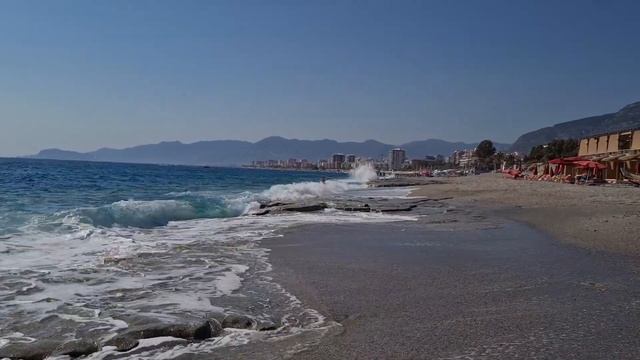 Море , пляж отеля Sun Star Beach ( Махмутлар , Алания ) смотреть онлайн