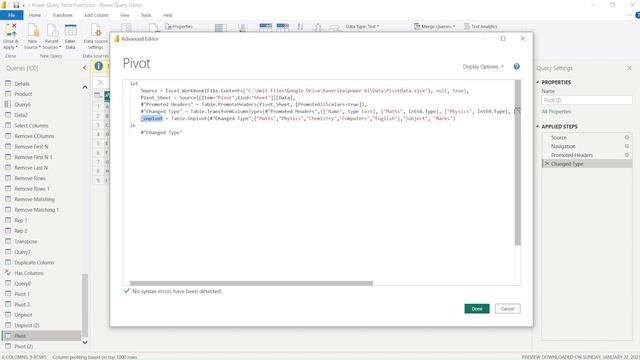 Power BI Power Query Tutorial Table.Unpivot, Table.UnpivotOtherColumns смотреть онлайн