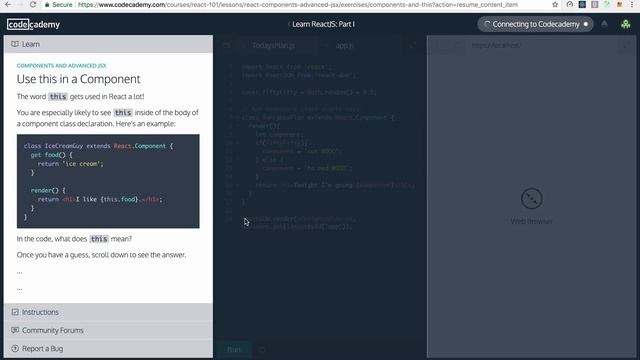React and CodeCademy Day 4#2 - Components and advanced JSX смотреть онлайн