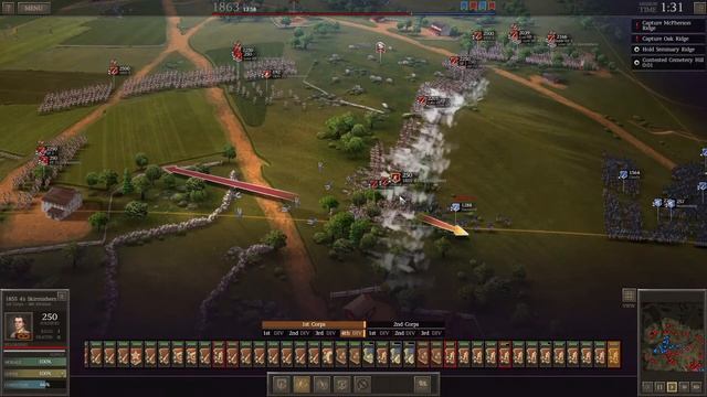 Ep 102 Gettysburg Run 1 Day 1 Part 2 Ultimate General Civil War Legendary CSA Campaign смотреть онлайн