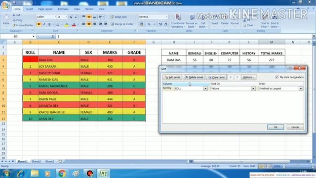 MS EXCEL 2007 SORTING ON CELL COLOR смотреть онлайн