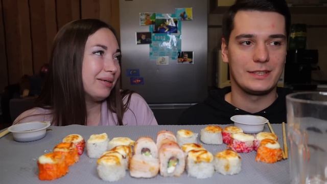 Мукбанг | Роллы Суши | Как прошел ДР Макса? @Klishins_fam