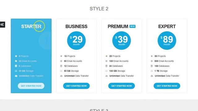 Elegant - Responsive Bootstrap Pricing Tables смотреть онлайн