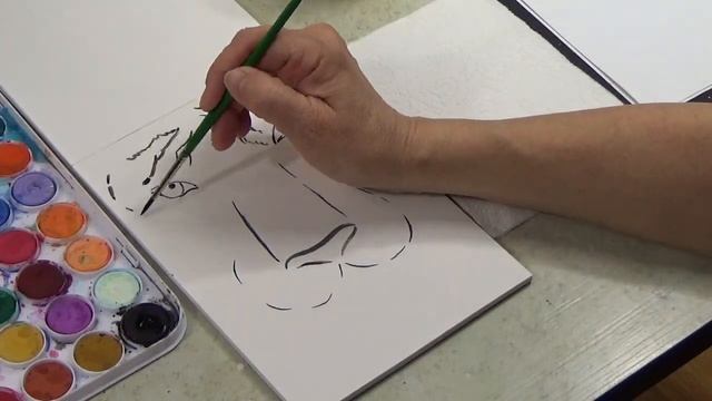 Рисуем тигра/ Силуэтное рисование/ Акварельная техника смотреть онлайн
