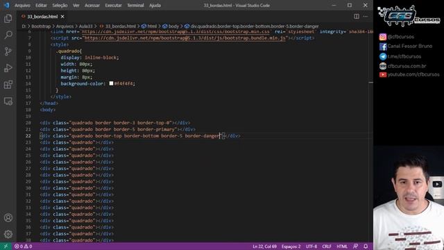 Classe Border e suas variações em Bootstrap [Border em Bootstrap] - Curso de Bootstrap - Aula 33 смотреть онлайн