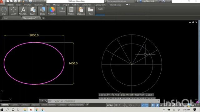 AutoCAD Tutorial: How to draw an Ellipse using the Command & Using Concentric Circles Method смотреть онлайн
