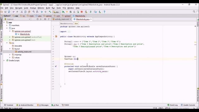 How to use Spinner and its setOnItemClickListener() event смотреть онлайн