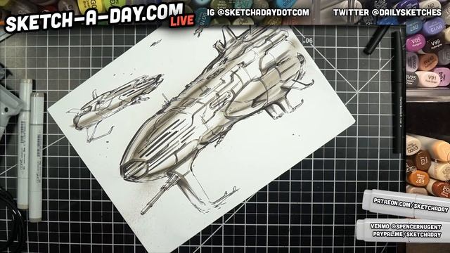 SCI FI SUNDAY - Industrial Design Sketching by Sketch A Day - LIVE смотреть онлайн