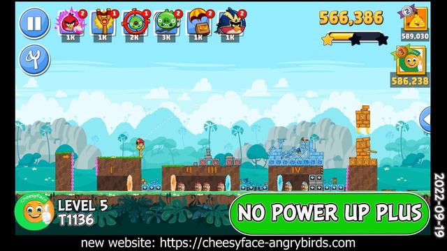 Angry Birds Friends Level 5 Tournament 1136 NO Power UP PLUS Walkthrough смотреть онлайн