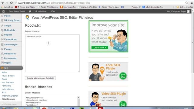 Configuarar Arquivo Robots no Wordpress Seo Yoast смотреть онлайн