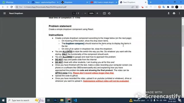 Create a simple dropdown component using React | Coding Ninjas React Skill Test смотреть онлайн