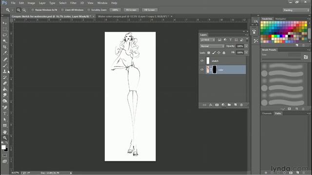 Photoshop Tutorial - Fasion Design: How to create a watercolor look смотреть онлайн