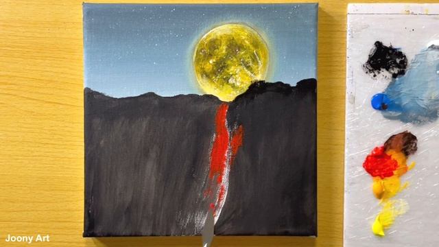 Full Moon Waterfall Painting / Acrylic Painting / STEP by STEP #214 보름달 폭포 아크릴화 смотреть онлайн