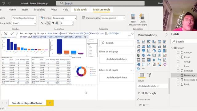 Power BI Dax - How to Calculate Percentages Based on Column Total and Sub Groups смотреть онлайн
