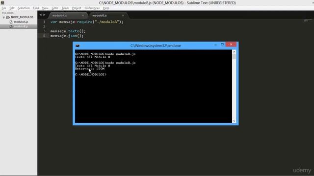 NodeJS,para principiantes, práctico 006 Creacion de Modulos y trabajando con JSON смотреть онлайн