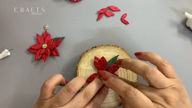 Poinsettia Christmas Hair Pins , Diy ,How to make hair pins смотреть онлайн