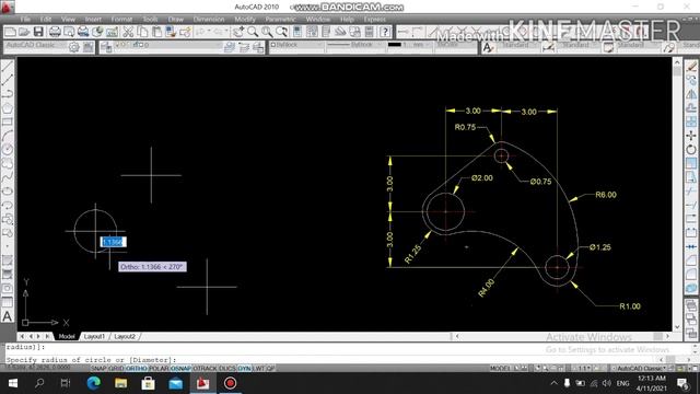 AutoCAD 2010 (Session 8) [Example on Circle Command] смотреть онлайн