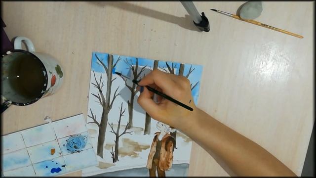 Watercolor Draw illustration/Рисование иллюстрации смотреть онлайн