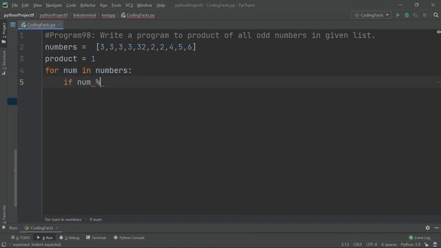 Product Of Odd Numbers From List | Program 90 | Solutions For Python 100 Exercises | CodingFacts смотреть онлайн