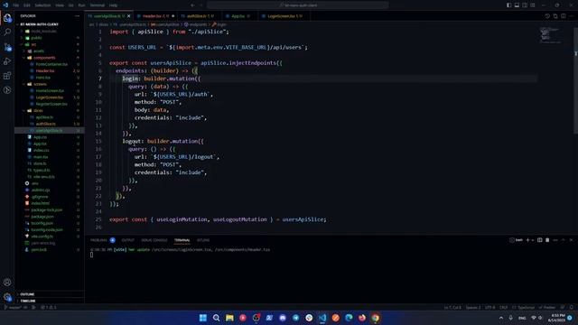 MERN AUTH #2 ADD CLIENT SIDE WITH REACT, TS, REDUX TOOLKIT, RTK QUERIES, COOKIE WITH JWT смотреть онлайн