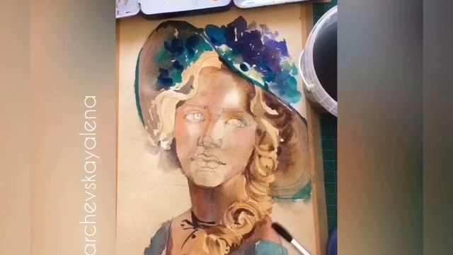 Портрет. Модель в головному уборі з плечовим поясом смотреть онлайн