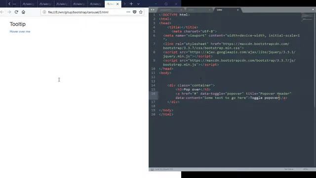 bootstrap popover tutorial смотреть онлайн