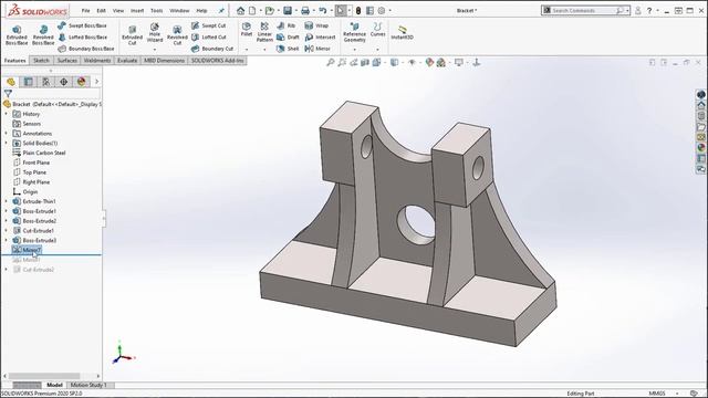 SOLIDWORKS How to Mirror a Part смотреть онлайн