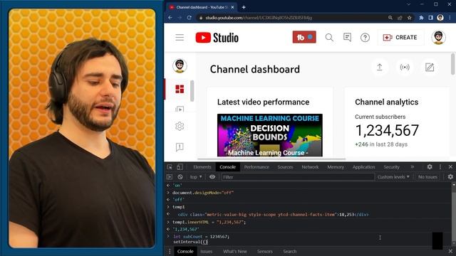 Animated Counter using Google Chrome Dev Tools and JavaScript (Fake Subscriber Count) смотреть онлайн
