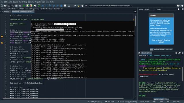 MS548 Advanced Programming - Python, TextBlob, and TKinter смотреть онлайн