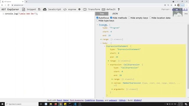 6. Understand Abstract Syntax Tree (AST) javascript Object that describes code with ESpree - ESLint смотреть онлайн
