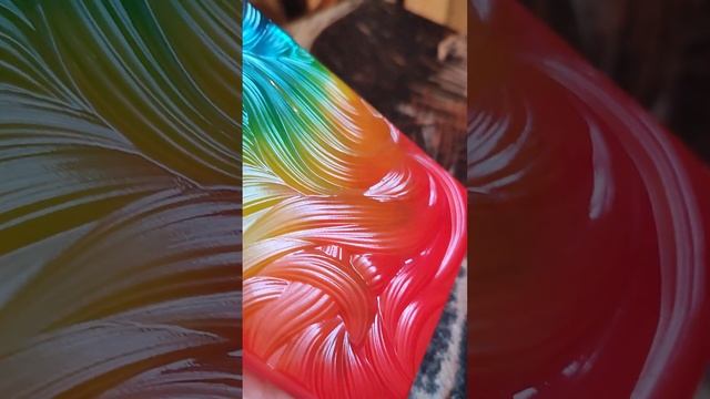 Эпоксидная смола, украшение, плита, разные цвета. Epoxy resin, decoration, plate, different colors. смотреть онлайн