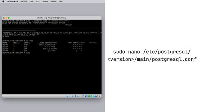 Installing Ubuntu server, PostgreSQL into VirtualBox and connect via DBeaver, step by step tutorial смотреть онлайн