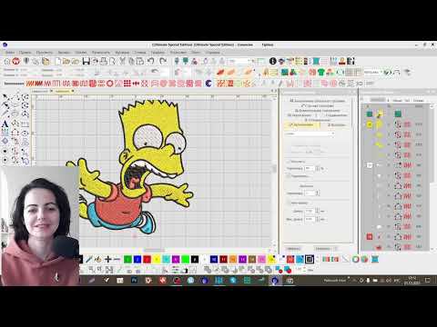 Вышивка контуров на трикотаже, на свитшоте. Разбор дизайна Симпсона в программе Вилком - 2024 г смотреть онлайн