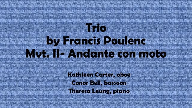 Poulenc Trio for Oboe, Bassoon, and Piano смотреть онлайн