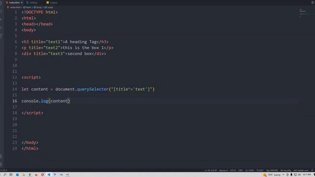 QuerySelector attribute starts with Examples using JavaScript смотреть онлайн