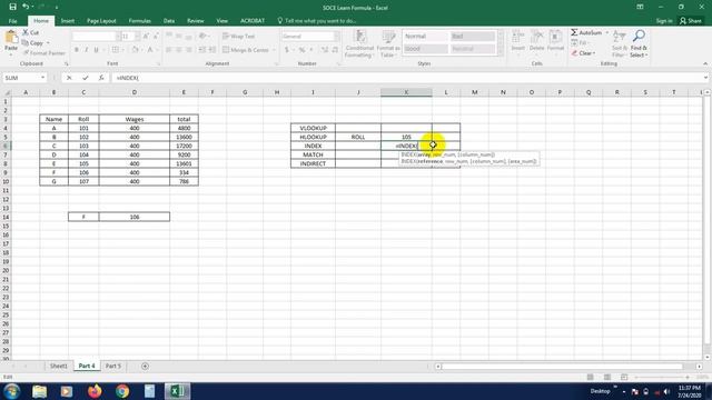 Learn 100+ Excel Formula | how to use VLOOKUP, HLOOKUP, INDEX, MATCH, INDIRECT in excel | P-6 смотреть онлайн