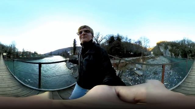360: Подвесной мост над рекой Мзымта | Ахштырское ущелье | Видео 360 градусов смотреть онлайн