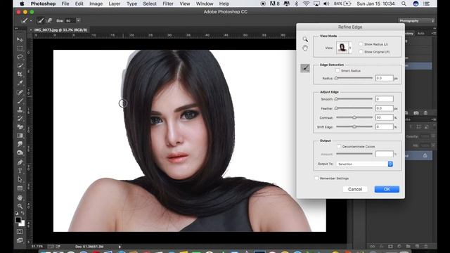 Quick Selection with Refine Edge | Photoshop Tutorial смотреть онлайн