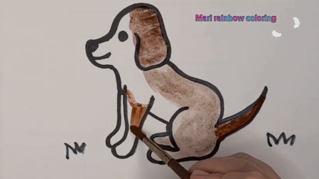 Как Нарисовать и Раскрасить ? Собаку для детей. Простые рисунки . #drawing смотреть онлайн