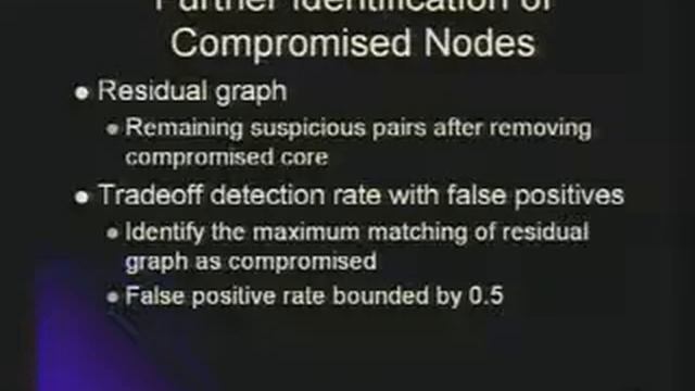 CERIAS Security:Framework For Identifying Compromised Nodes In Sensor Networks 4/6