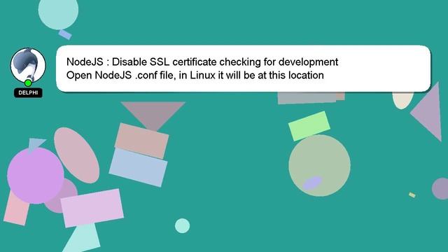 NodeJS : Disable SSL certificate checking for development смотреть онлайн