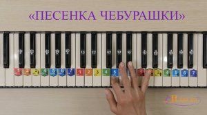 Как играть на пианино Песенка Чебурашки. Ноты цифрами