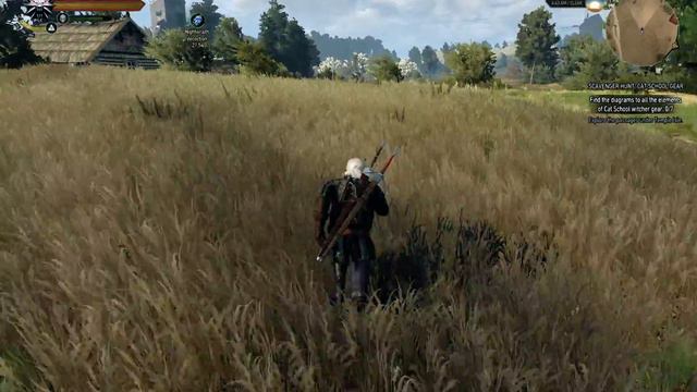 The Witcher 3 gameplay - grass drawing distance on ultra (PC) смотреть онлайн
