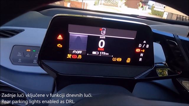 VW ID3, MY2021 - rear LED DRL lights activation - vključitev zadnjih LED dnevnih luči смотреть онлайн