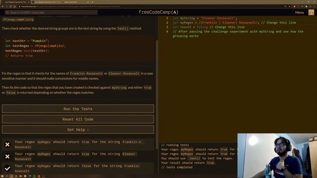 FreeCodeCamp - JavaScript and Data Structures Regex: E3 смотреть онлайн